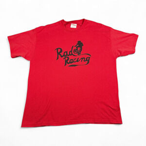 Vintage Bike Racing Shirt Adult LARGE Red Rad Bicycle Sports 90s